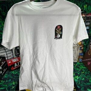 Stance White Tee with Floral Graphic Size Small